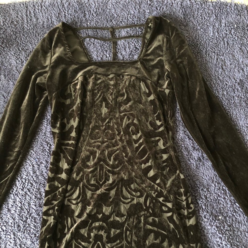 Free People Black Bodycon 3/4 Sleeve Dress